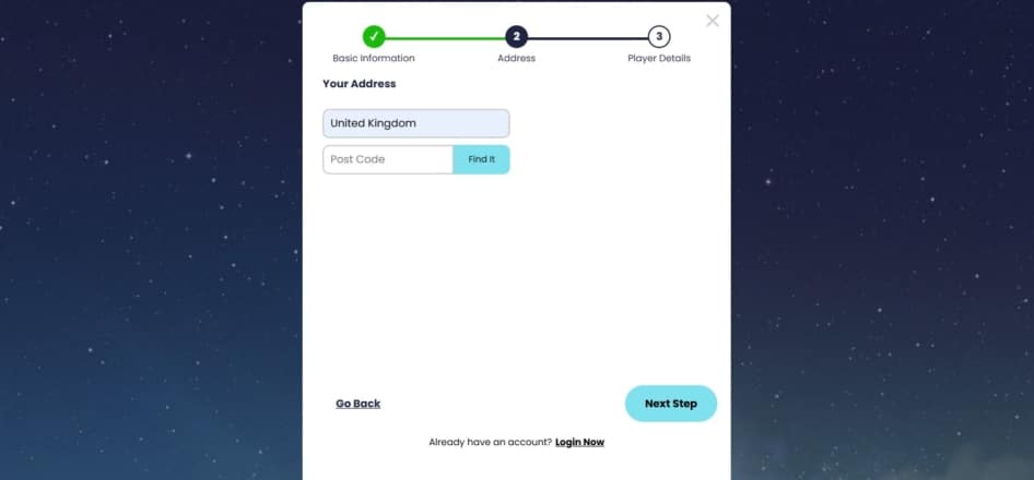 Only players with a UK-registered address can join the site