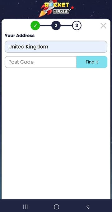 Mobile address verification at Rocket Slots