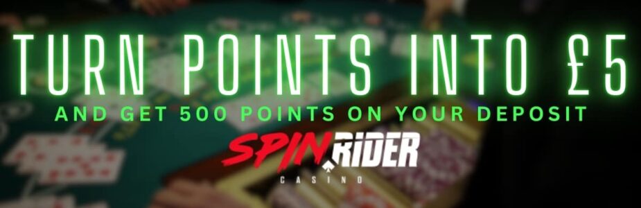 Spinrider Casino Loyalty Bonus £5 for Every 1,000 Points