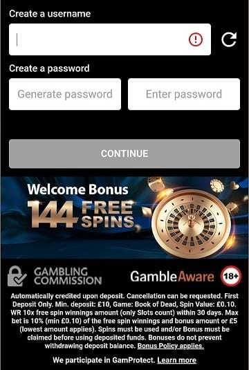 Fill in your username and password to wrap things up