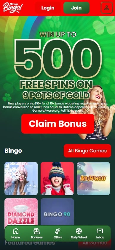 Mirror Bingo on mobile