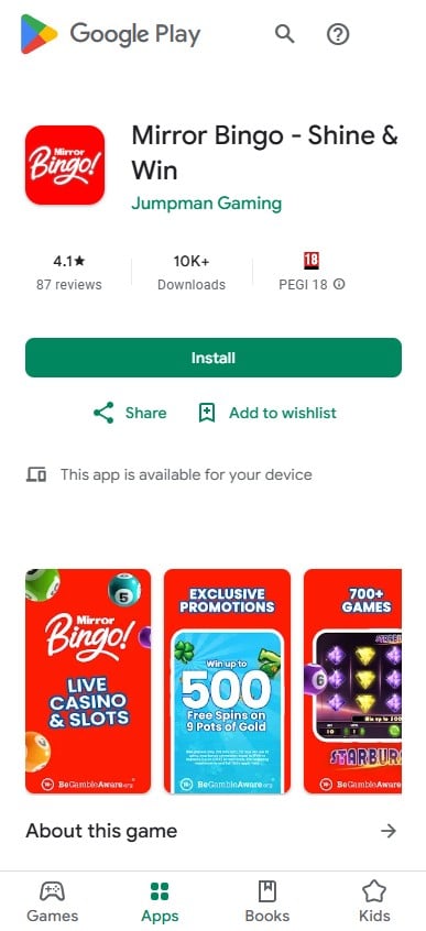 Mirror Bingo on the Play Store