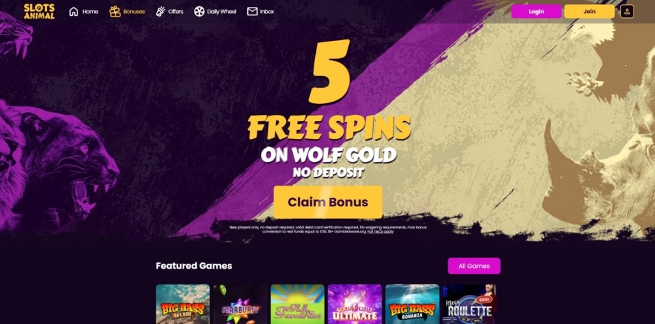 Slots Animal homepage