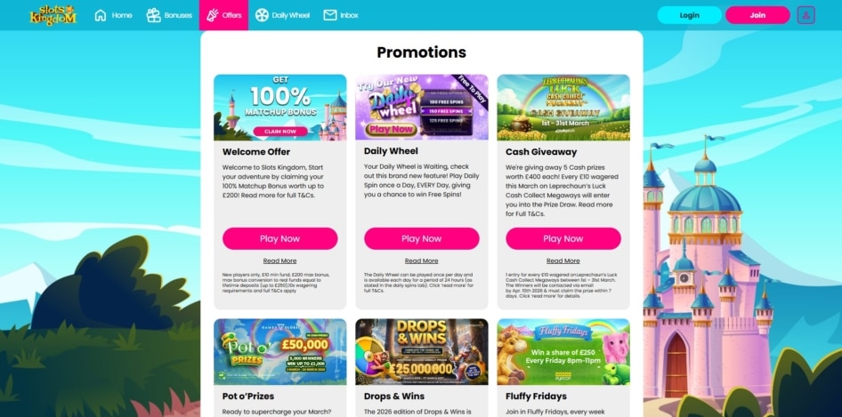Offers at Slots Kingdom