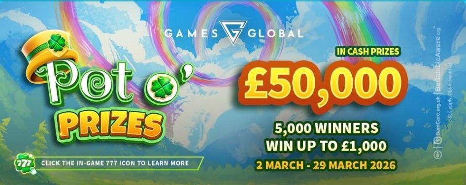 Pot O'Prizes promo at Slots Kingdom