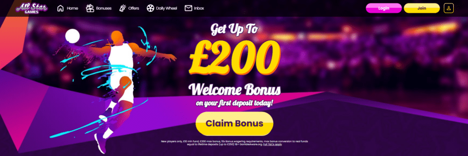 All star games welcome bonus
