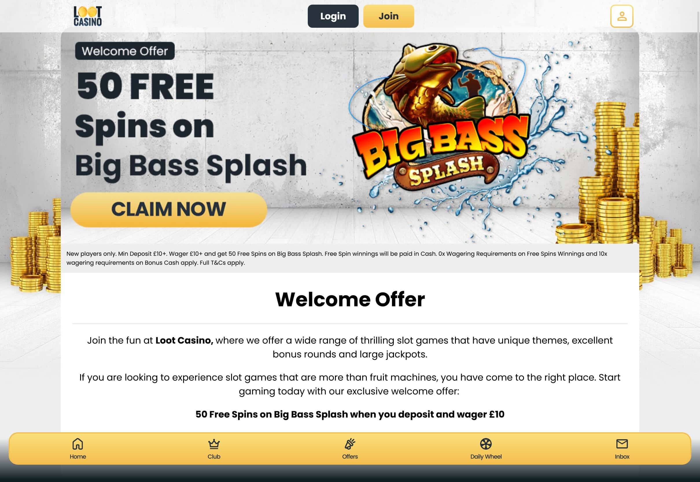 Loot Casino Welcome Offer