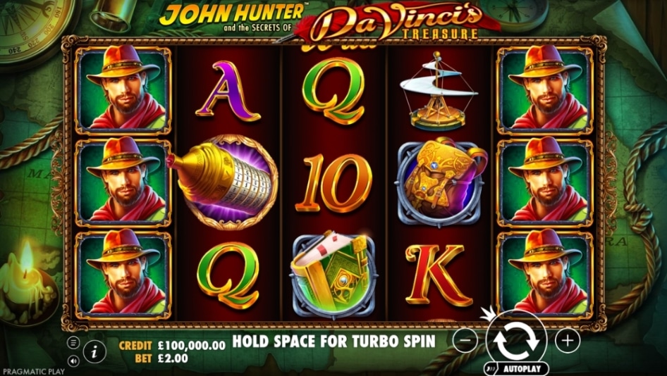 John Hunter and the secrets of Da Vinci’s Treasure by Pragmatic Play