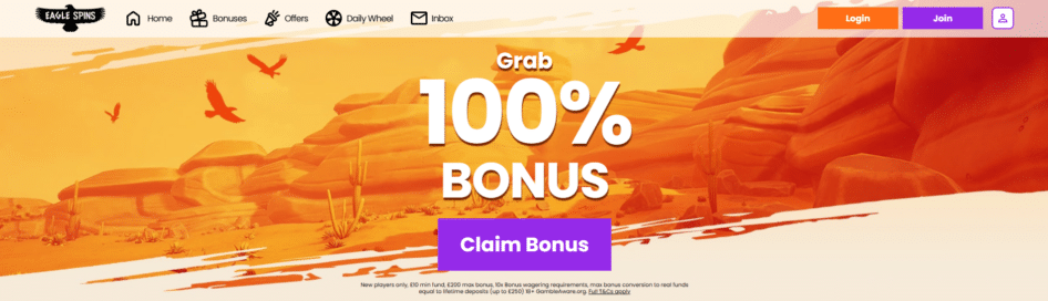 eagle spins welcome bonus