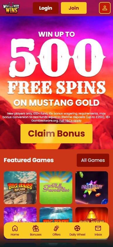 Wild West Wins on mobile
