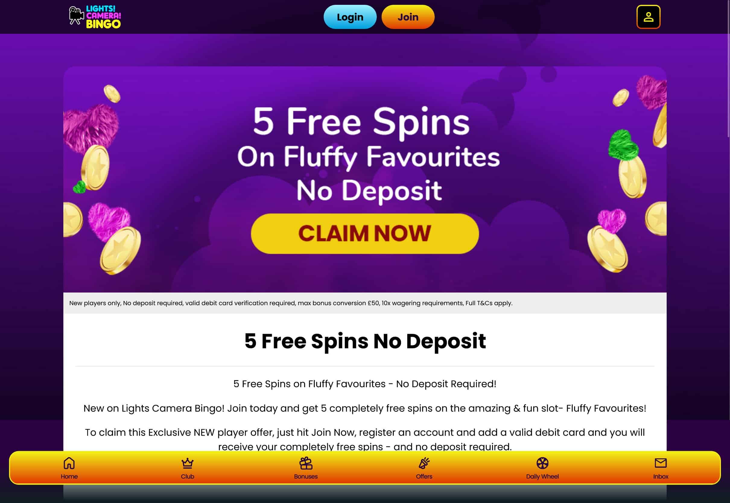 Lights Camera Bingo Casino Signup Bonus