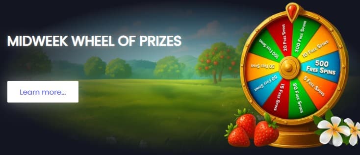 Fruity King midweek wheel of spins promo