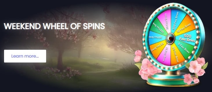 Weekend wheel of spins promotion at Fruity King