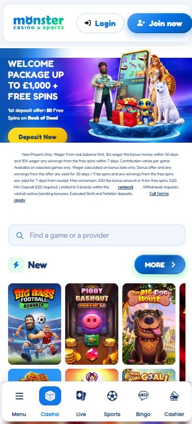 Monster Caisno on mobile