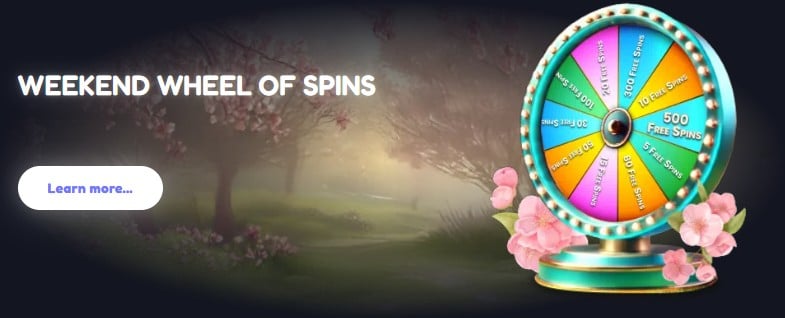 Weekend wheel of spins promotion at Monster Casino