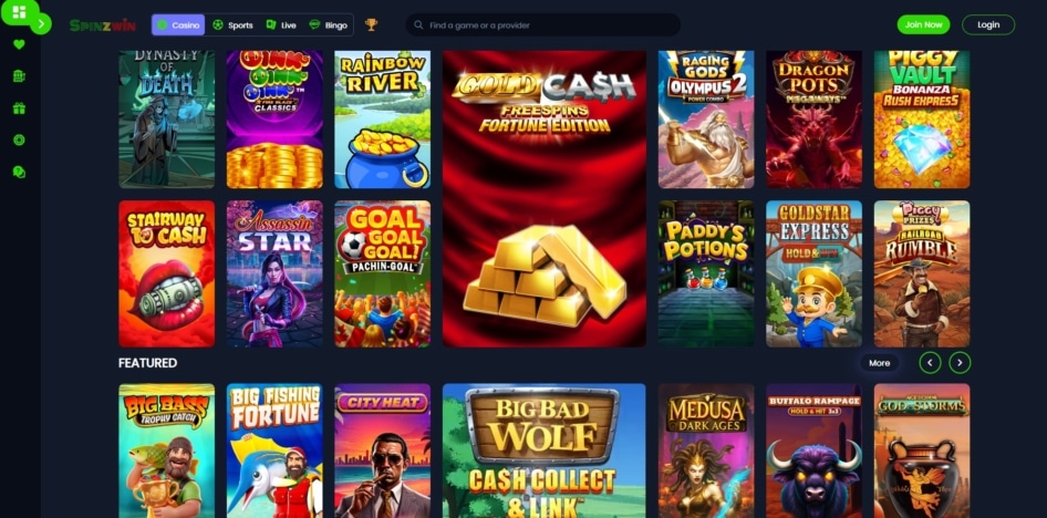 Spinzwin Casino games