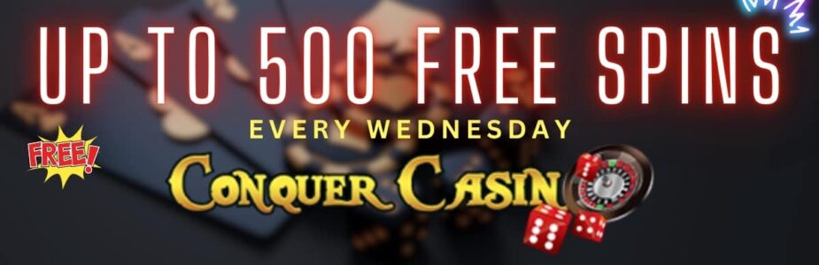 Conquer Casino Midweek Wheel Gives You the Chance to Win Up to 500 Free Spins