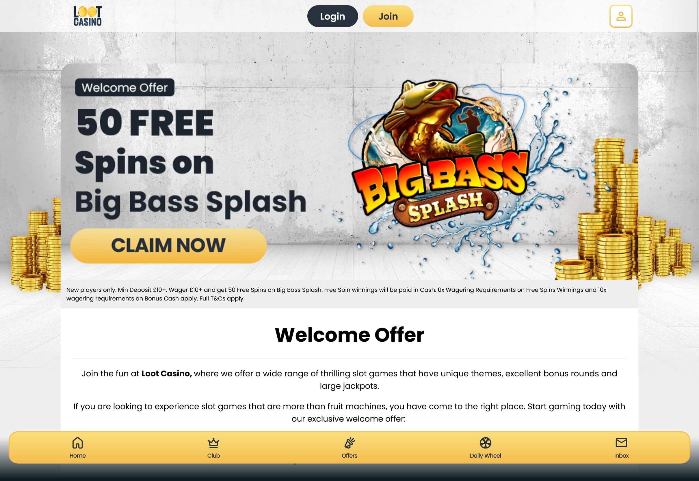 Loot Casino 50 Wager-Free Spins