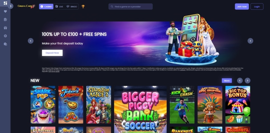 Conquer Casino homepage