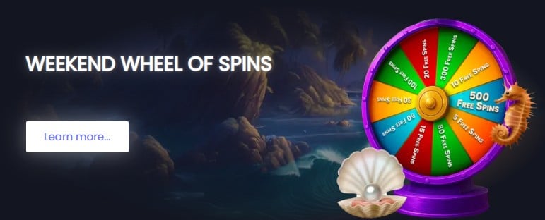 Weekend wheel of spins promotion at Conquer Casino