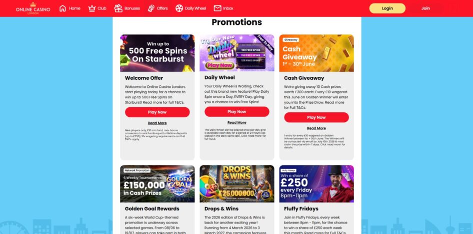 Promotions at Online Casino London