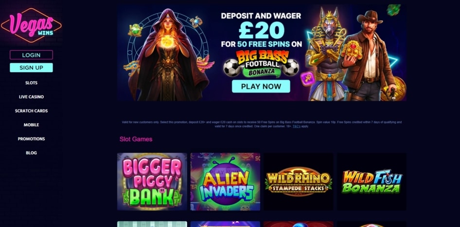 Vegas Wins homepage