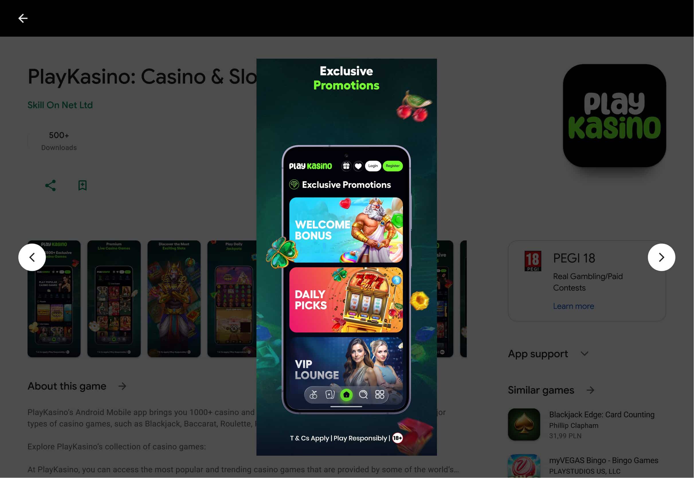 PlayKasino App Store
