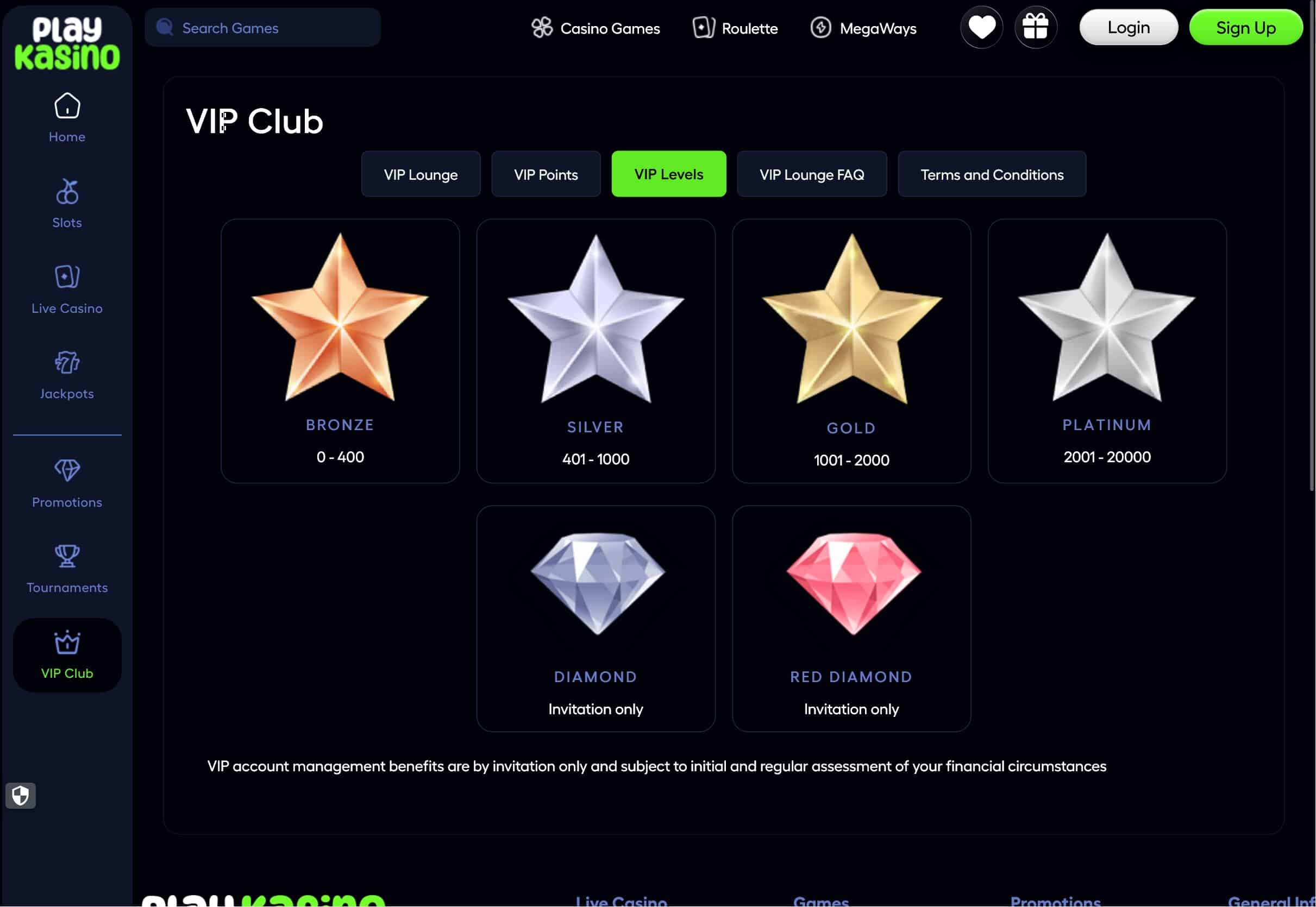 PlayKasino VIP Programme