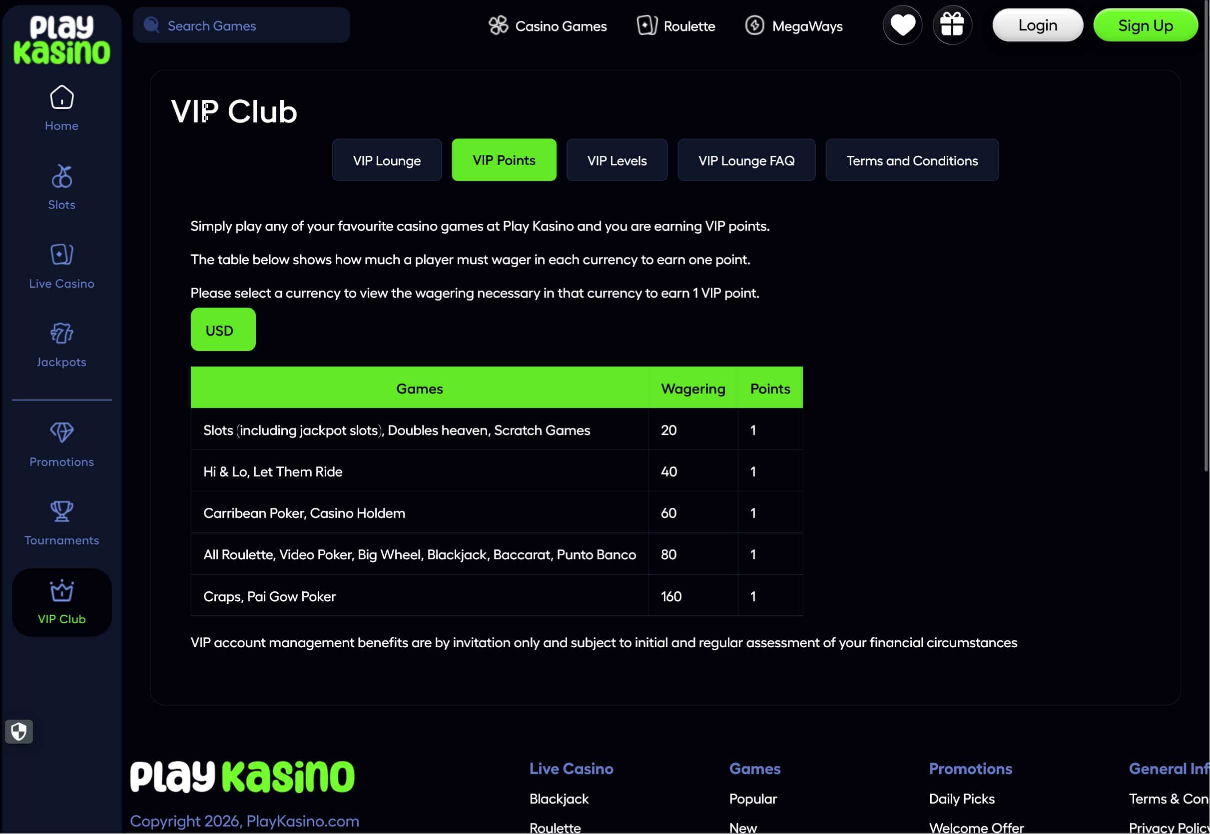 PlayKasino VIP Programme