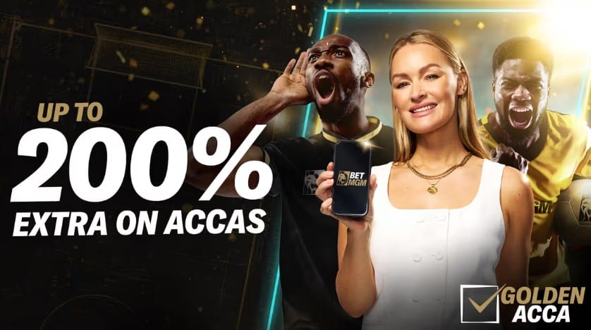 Unlimited Golden Acca Boosts at BetMGM - Get Up to 200% Extra on Your Football Accumulator