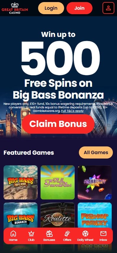 Great Britain Casino mobile site