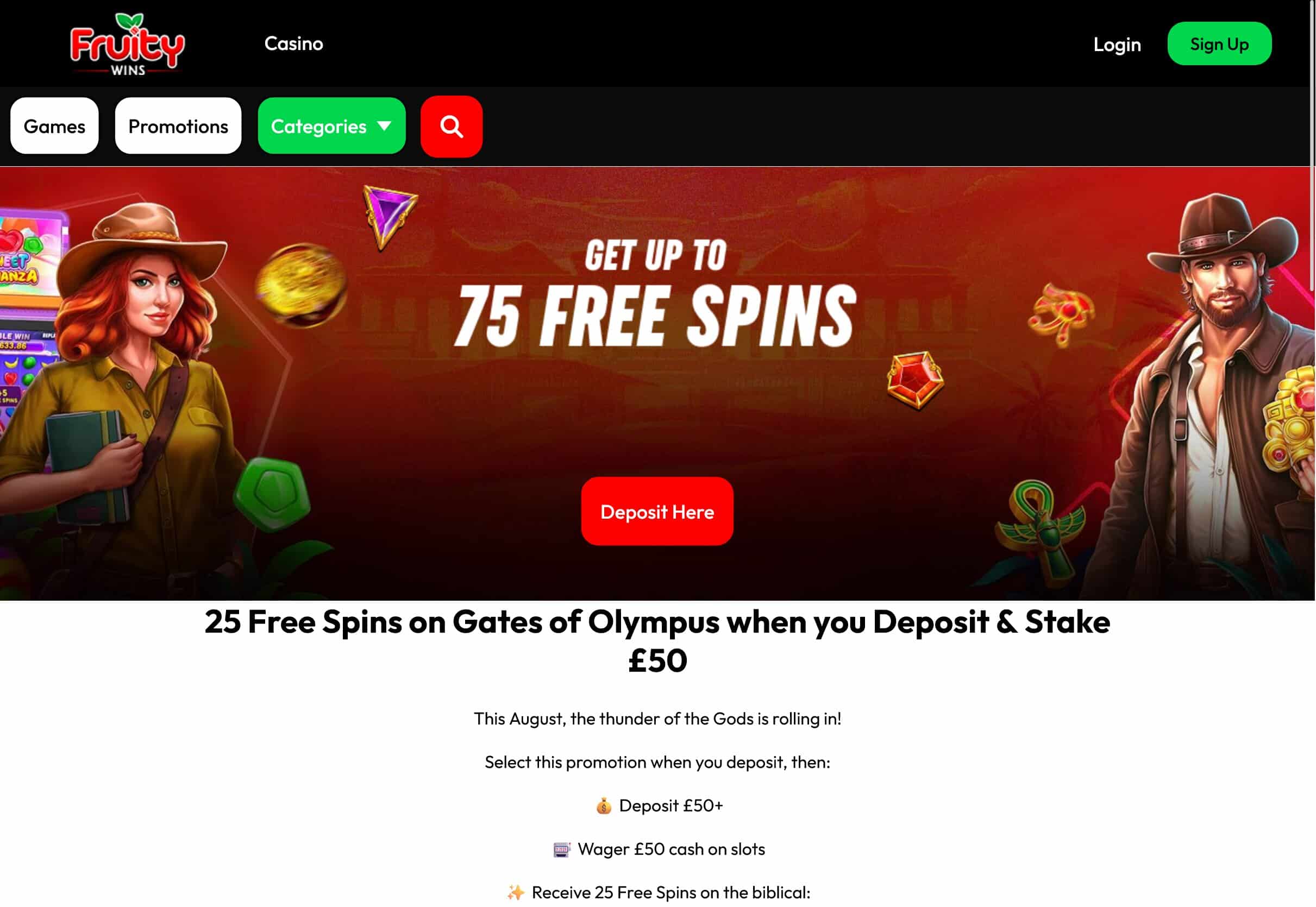 Fruity Wins Casino Spins Bonus