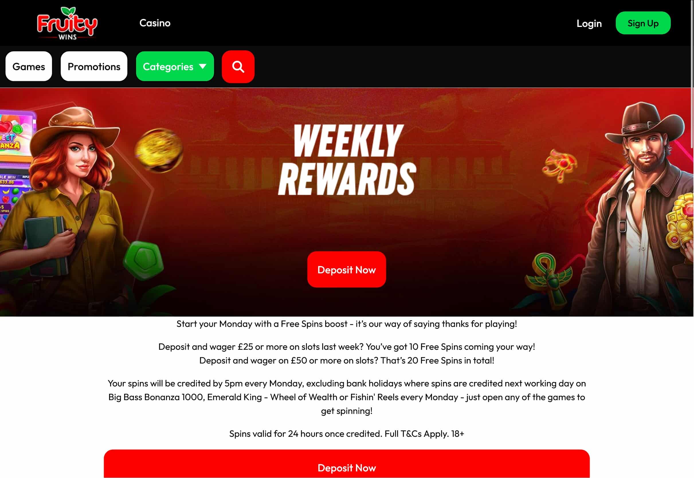 Fruity Wins Casino Weekly Bonuses