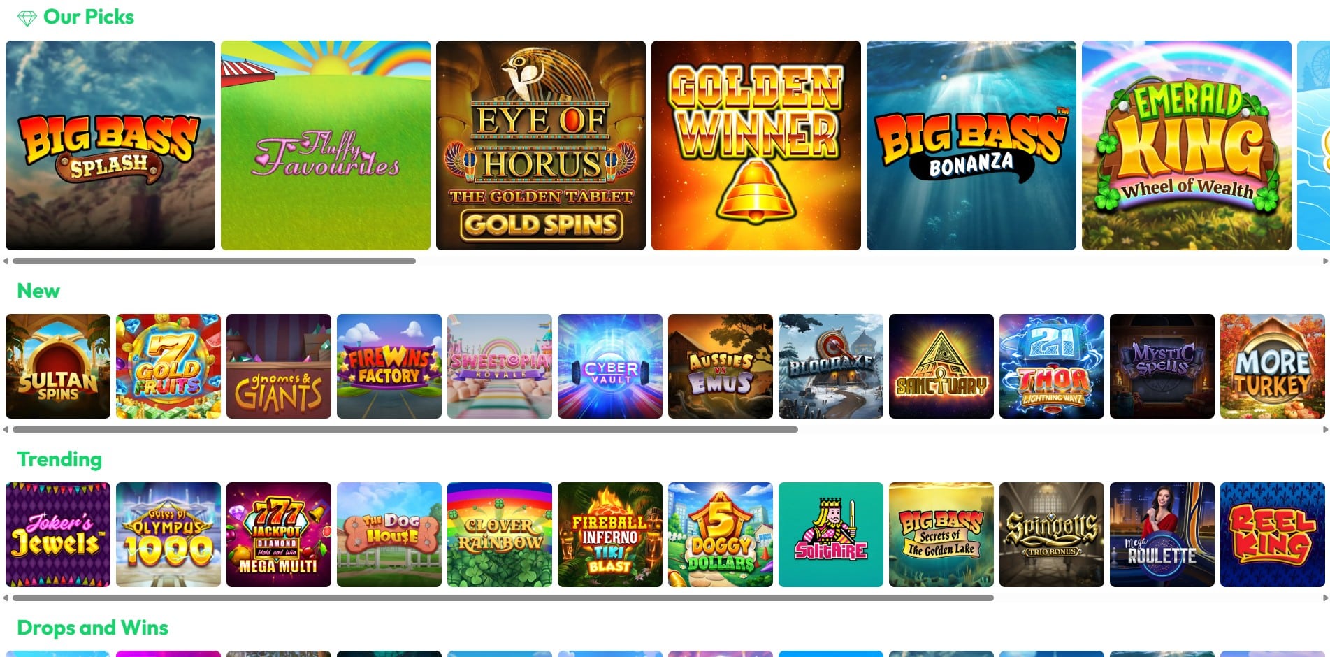 Popular game categories at Alfobet