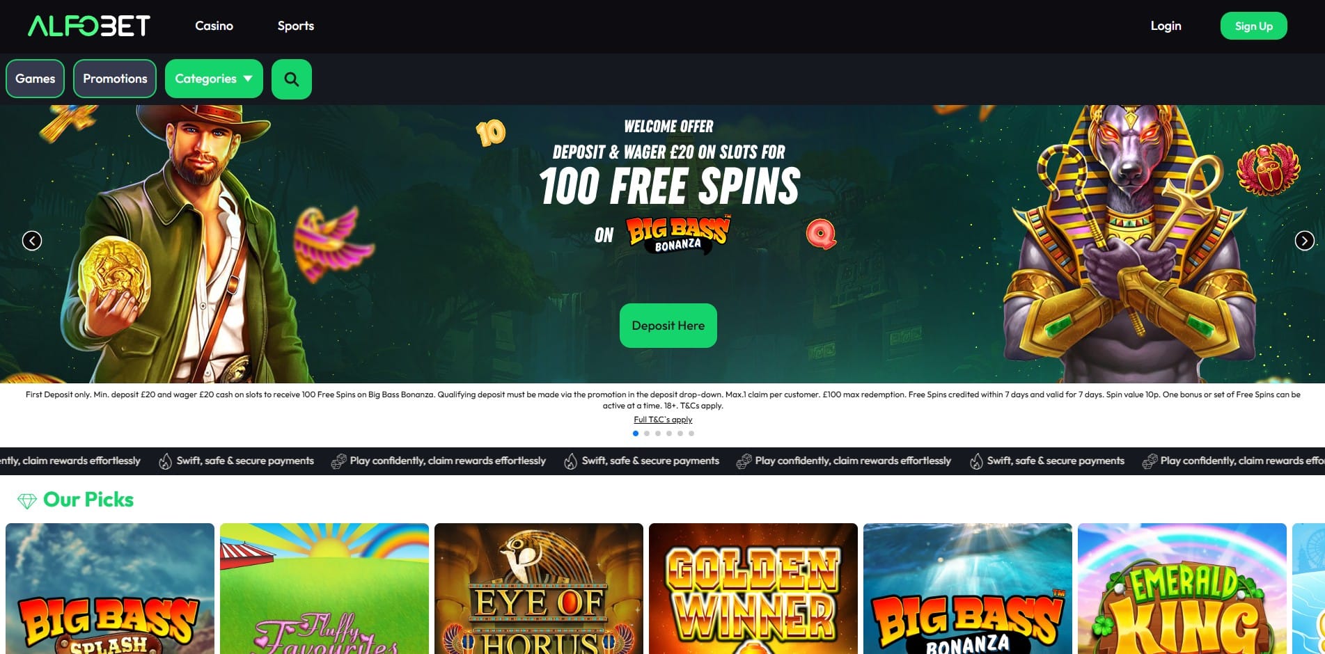 Alfobet homepage