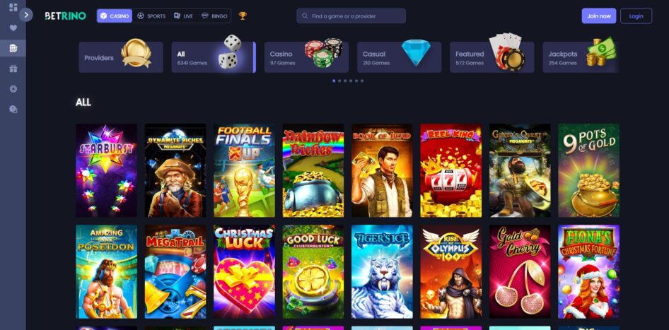 Games available at Betrino Casino