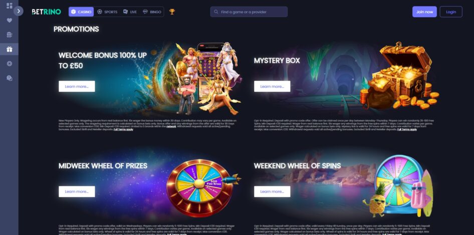 Promotions at Betrino Casino