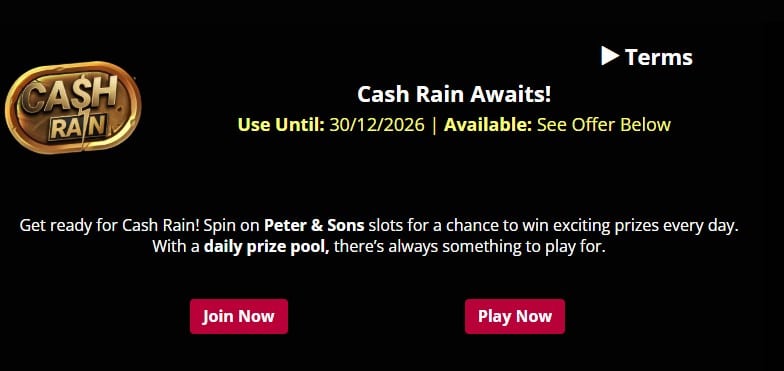 Cash Rain promo at Winning Kings