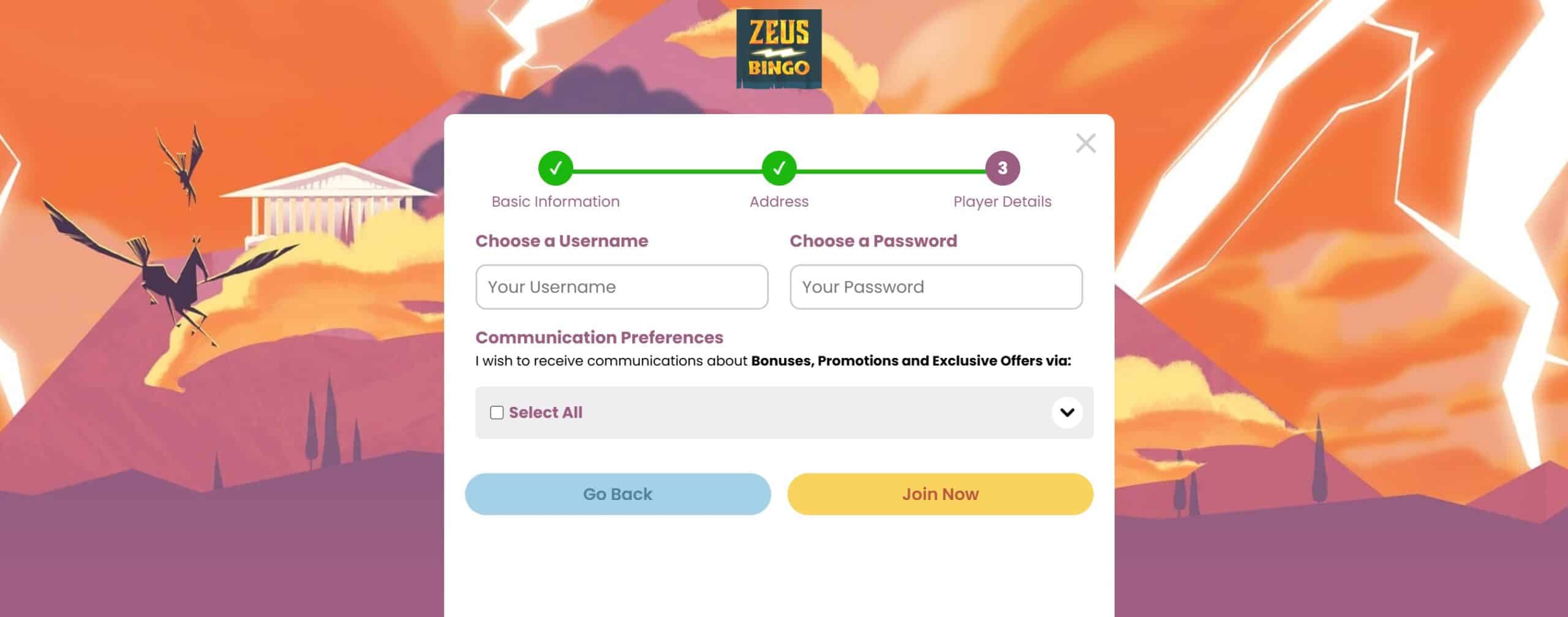 Make sure to set up strong account credentials while signing-up
