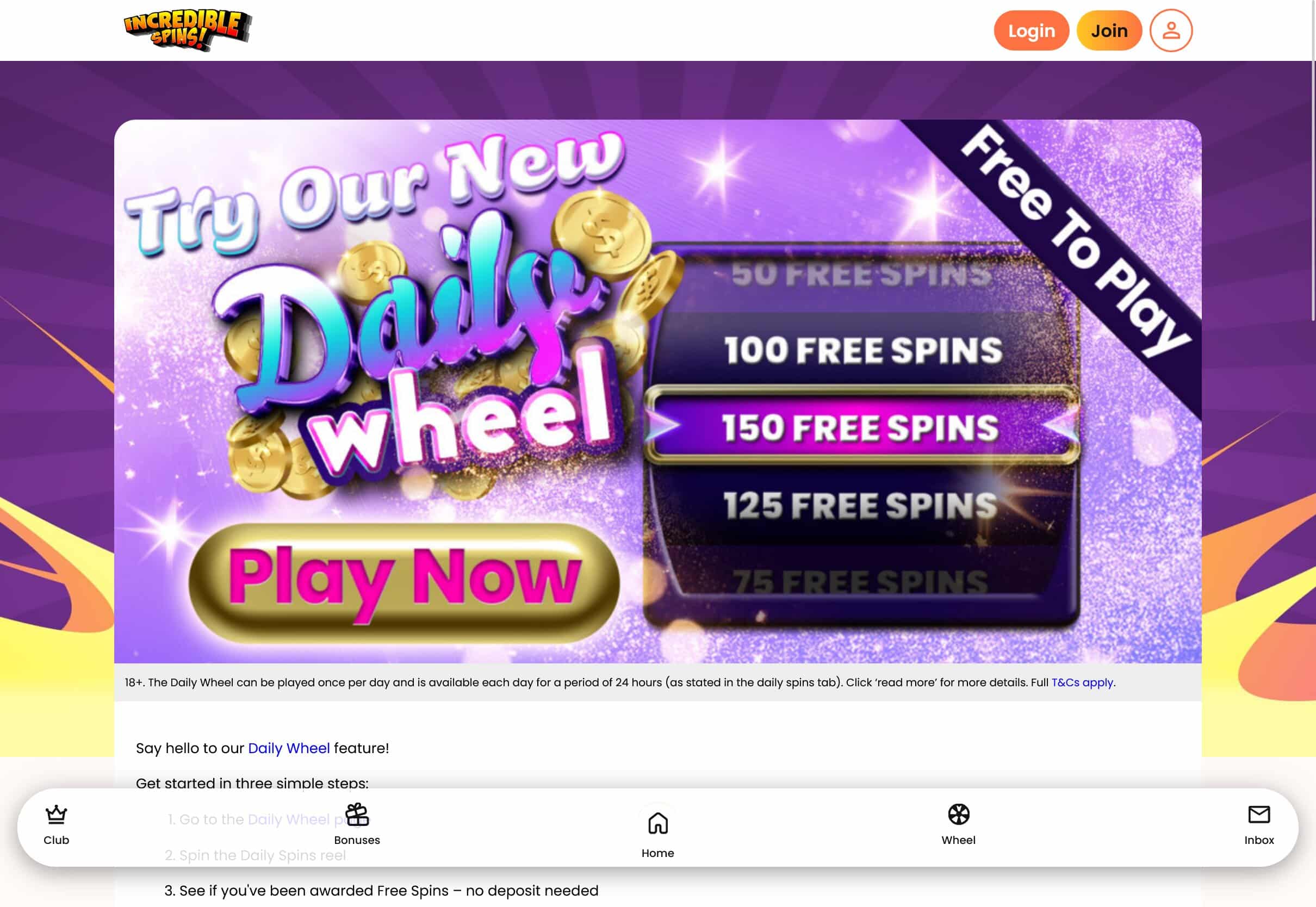 Incredible Spins Casino Free Spins