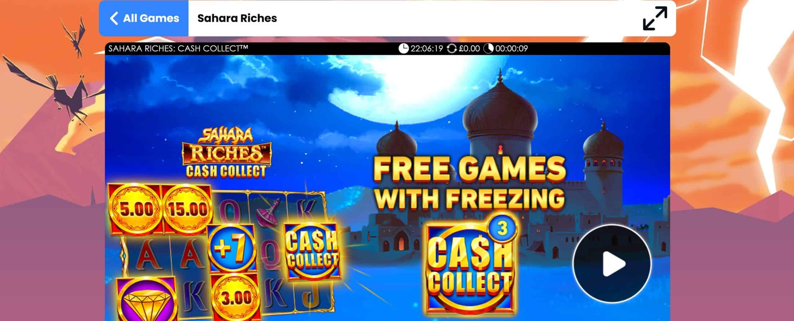 Sahara Riches as the designated bonus slot