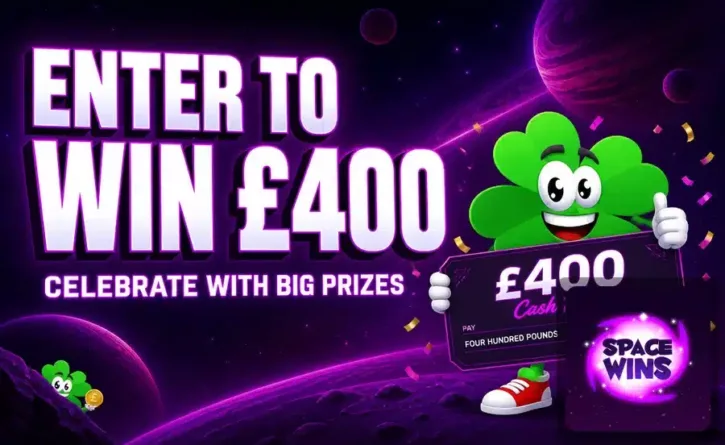 Win 1 of 5 x £400 Cash Prizes at Space Wins Casino
