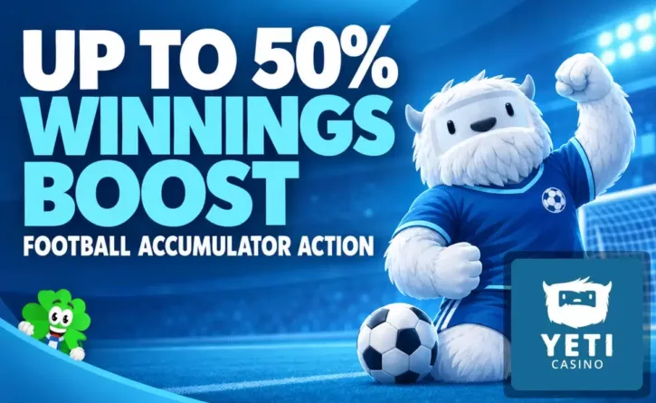 Yeti Casino Acca Boost Up to 50% Extra on Football Acca Winnings