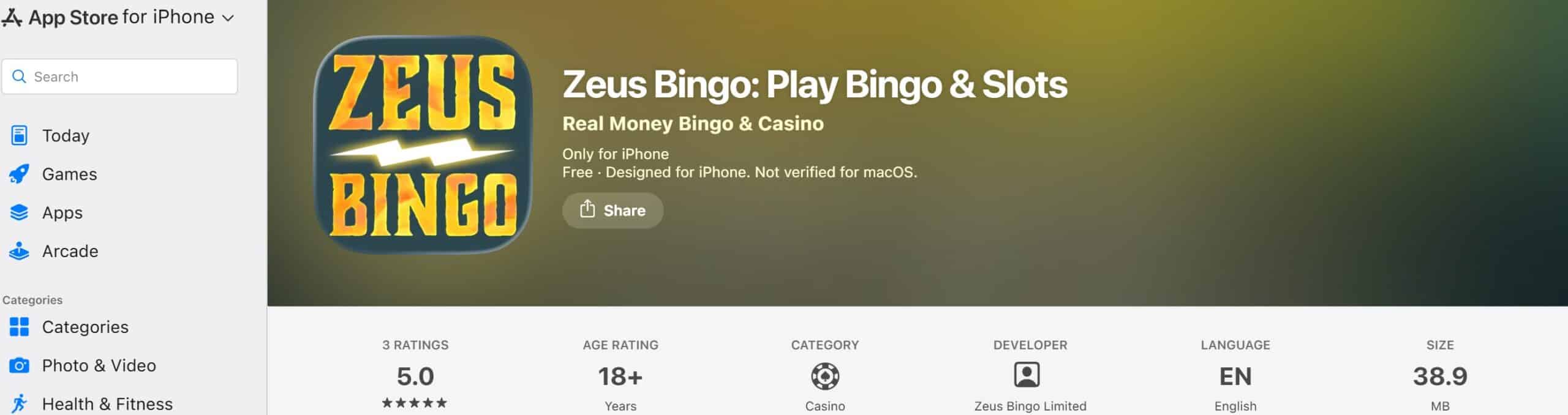 Zeus Bingo mobile app can be downloaded from major app marketplaces like Google Play or the App Store