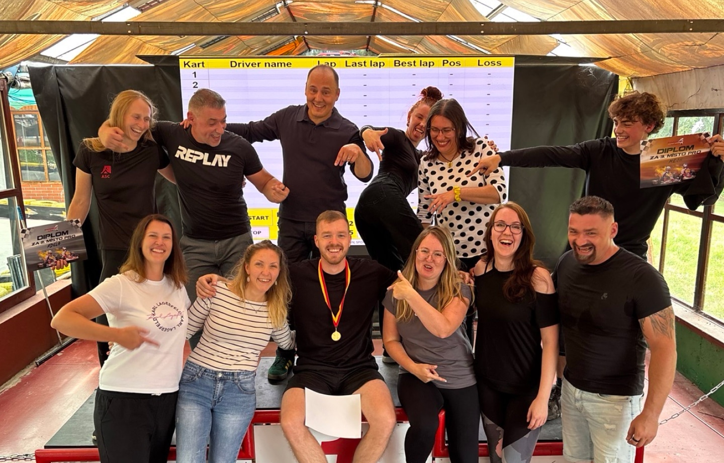 Teambuilding týmu ExeMedia na motokárách
