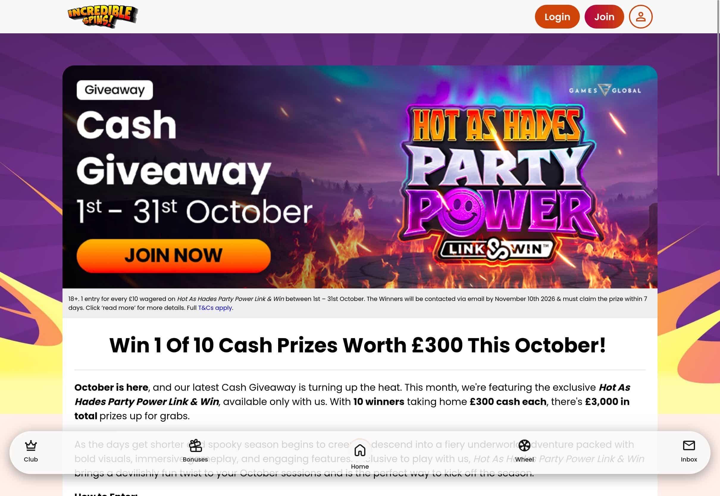 Incredible Spins Casino Giveaway