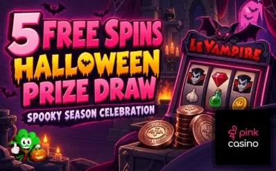 Pink Casino Halloween Banner
